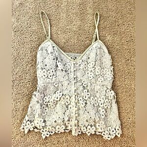 Baby Blue Lace Abercrombie & Fitch top, size XS